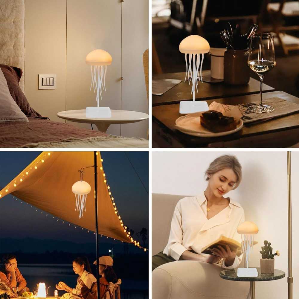 Cute Jellyfish Lava Lamp, Voice Control Jellyfish Night Light with Dancing Legs