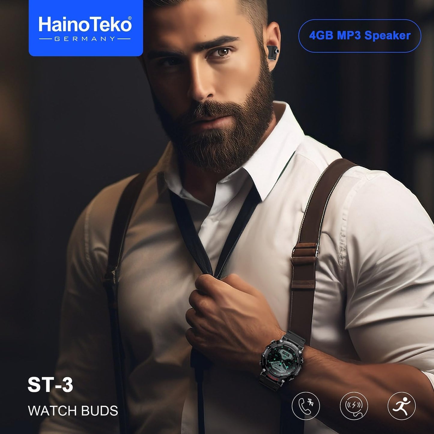 Haino Teko ST-3 Smart Watch & Wireless Earbuds | ساعة هاينو تيكو ST-3 الذكية مع سماعات لاسلكية