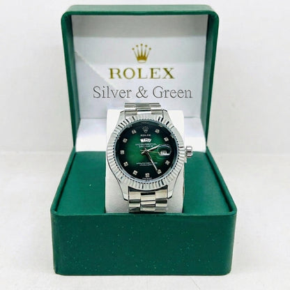 Sky-Dweller Style Premium Luxury Automatic Watch – Green Dial | Steel Jubilee Bracelet